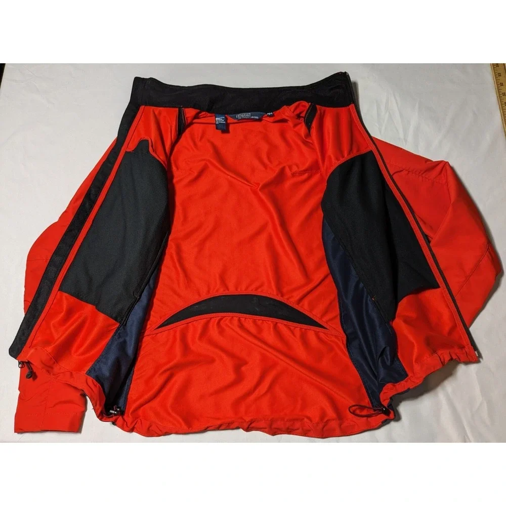 VTG POLO RALPH LAUREN Men Large Orange Full Zip Long Sleeve Windbreaker‎ Jacket